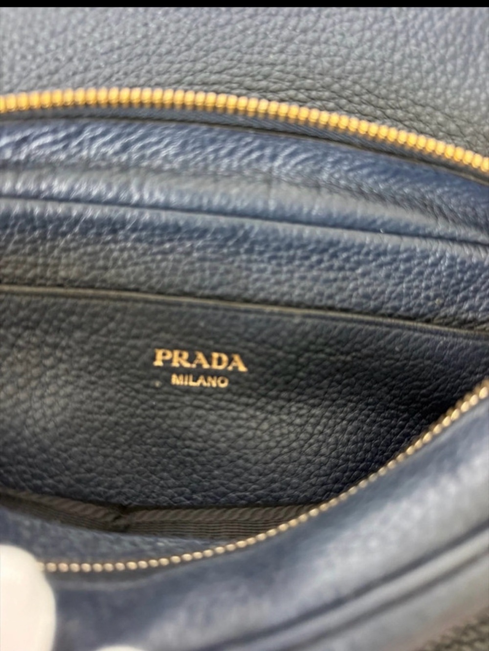 Prada Vitello Phenix flap crossbody, model 1BD163, in “Baltico” blue. - Picture 10 of 14